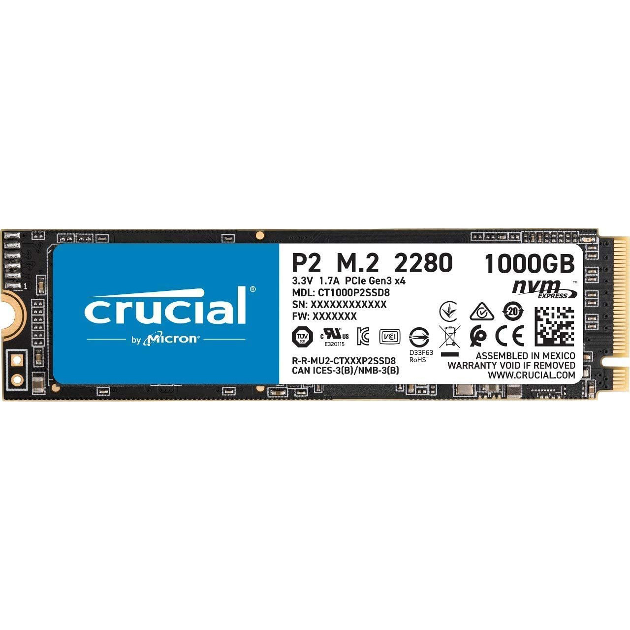 Crucial P1 1TB 3D NAND NVMe PCIe M.2 SSD - CT1000P1SSD8 - NWCA Inc.