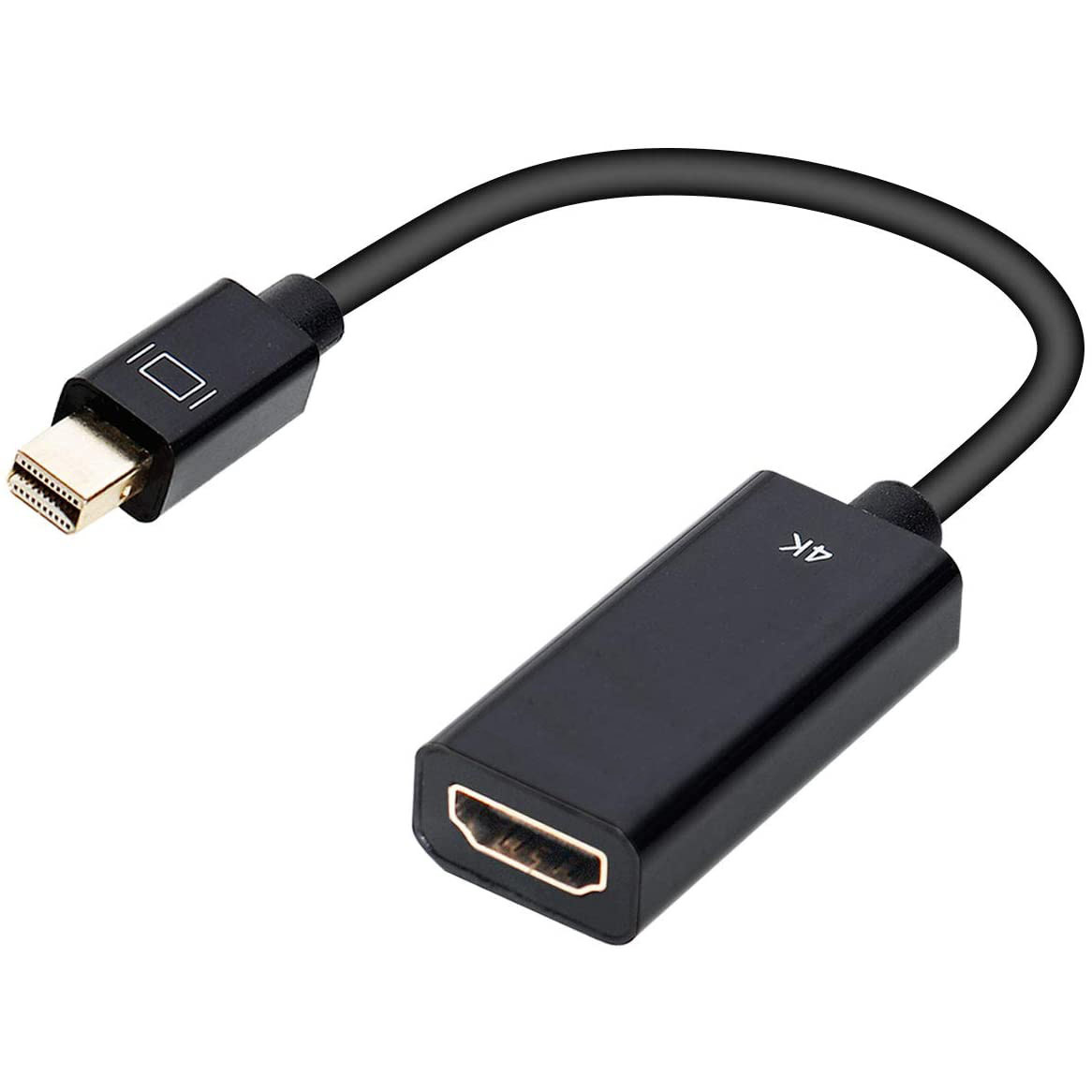 6 inch Mini Display Port Male to HDMI Female Adapter, Black - NWCA Inc.
