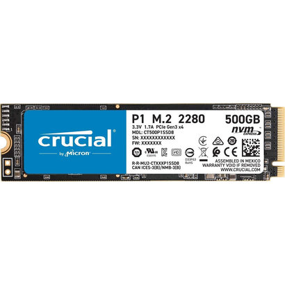Crucial Crucial P1 500GB 3D NAND NVMe PCIe Gen3 x4 M.2 SSD - CT500P1SSD8