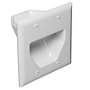 2-Gang Recessed Low Voltage Cable Plate, White