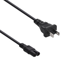 2-Prong Figure-8 (Non-polarized) Power Cord / SPT-2 18/2, Black (Choose Length)