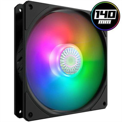 Coolermaster Cooler Master SickleFlow 140 V2 ARGB Square Frame Fan, Individually Customizable LEDs, Air Balance Curve Blade Design, Sealed Bearing, PWM Control for Computer Case & Liquid Radiator