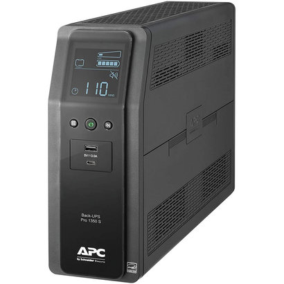 APC APC UPS, 1350VA Sinewave UPS Battery Backup & Surge Protector, BR1350MS Backup Battery with AVR, (2) USB Charger Ports, Back-UPS PRO Uninterruptible Power Supply Black (BR1350MS)