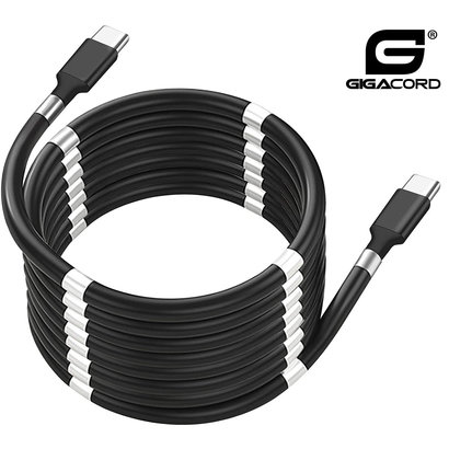 Gigacord Gigacord 3Ft Magnetic USB 3.1 Gen2 USB-C Type-C to C, 100W PD, 10Gbps Self Winding Coiling Retractable