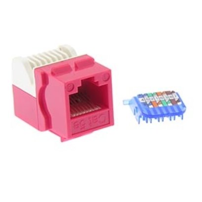 Cat 5E RJ45 Tool-less Keystone Jack (Choose color) Red