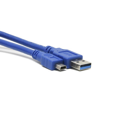 Gigacord 12Ft USB 2.0 A to Mini-B (5-pin) Cable Blue