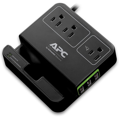 APC APC 3-Outlet Surge Protector 1080 Joule with 3 USB Charging Ports, SurgeArrest Essential (P3U3B), Black
