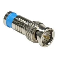 BNC Male Dual Shield RG59 Compression Connector Blue