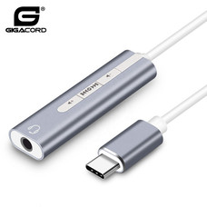 Gigacord Gigacord USB C Type-C 7.1 Sound Card External Converter Adapter with 3.5mm Aux Stereo for PC Mac