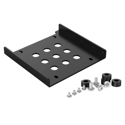 ORICO ORICO Aluminum 2.5'' to 3.5'' Hard Disk Drive Mounting Bracket Kit HDD SSD SATA Bay Converter (3.5 to 1x2.5 Black)