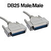 50 Foot Serial Parallel DB25 Male Male Cable Straight Through, Beige