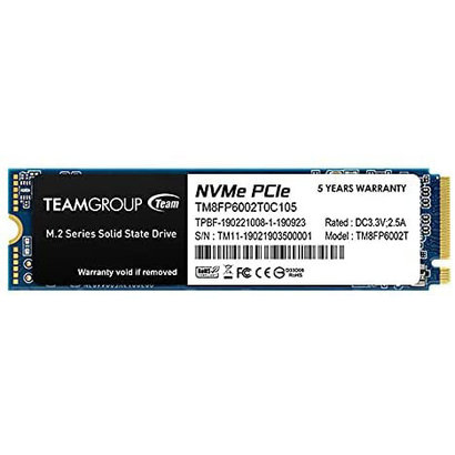 Teamgroup TEAMGROUP MP33 2TB SLC Cache 3D NAND TLC NVMe 1.3 PCIe Gen3x4 M.2 2280 Internal Solid State Drive SSD (Read/Write Speed up to 1,800/1,500 MB/s) Compatible with Laptop & PC Desktop TM8FP6002T0C101