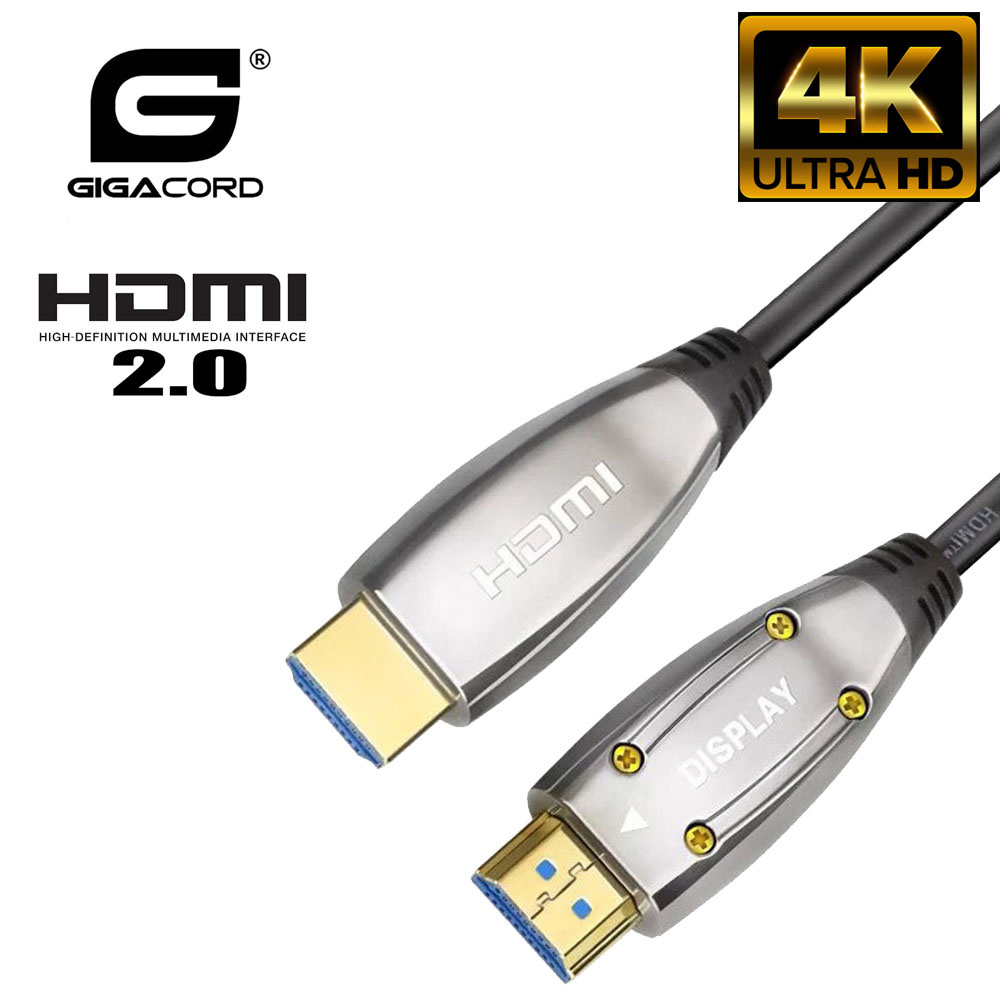 Saga udeladt Tarif Gigacord Fiber Optic HDMI Cable 4K 60Hz AOC Fiber Cable Support HDCP 2.2,  4:4:4, 18Gbps, HDR 12bit, Metal Connectors (Choose Length) - NWCA Inc.