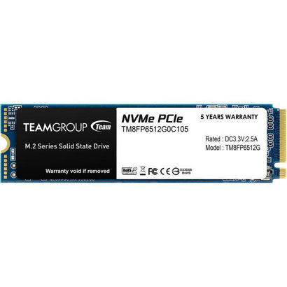 Teamgroup TEAMGROUP MP33 512GB SLC Cache 3D NAND TLC NVMe 1.3 PCIe Gen3x4 M.2 2280 Internal Solid State Drive SSD (Read/Write Speed up to 1,700/1,400 MB/s) Compatible with Laptop & PC Desktop
