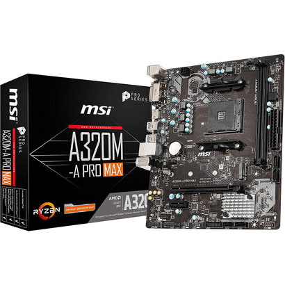 MSI MSI ProSeries AMD A320 1st, 2nd, 3rd Gen Ryzen Compliant AM4 DDR4 HDMI DVI M.2 USB 3 Micro-ATX Motherboard (A320M-A PRO MAX)