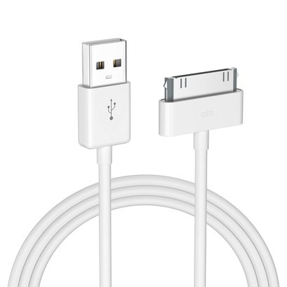 Gigacord 6 Foot USB to 30-pin Apple Dock Connector Cable, White