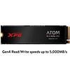 XPG XPG Atom 50 1TB PCIe Gen4 x4 NVMe 1.4 M.2 2280 Internal Solid State Drive SSD Up to 5,000 MB/s (AATO-50-1TCI)