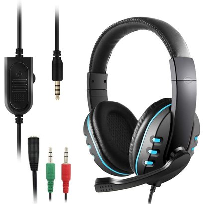 3.5mm Gaming Headset, DaKuan Over Ear Noise Isolating Headphone with Mic and Volume Control,Compatible with Laptop, PC, PS4, Xbox One Controller, Bonus with Extra 3.5mm Adapter