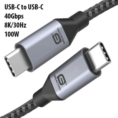 Gigacord 6.6Ft Gigacord USB 4 Cable for Thunderbolt 4/3 100W, 40Gbps Data Transfer 8K@30Hz 5K@60Hz Video USB C to USB C Cable Fast Charging Compatible with Thunderbolt 4, USB4, Thunderbolt 3, USB-C (2m)