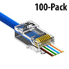 Gigacord 100-Pack RJ45 Cat6 EZ UTP Feed Through Plug Solid / Stranded 3-Prong 50 Micron Gold Plating Easy-Connect