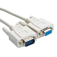 DB9 RS232 Male to Female Serial Cable, Ivory (Choose Length) 1ft.