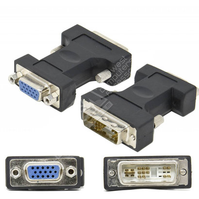 DVI-A Male (12+5) / VGA (DB15HD) Female Video Adapter DVI to VGA, Black