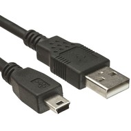 10 Foot USB 2.0 A to Mini-B (5-pin) Cable Black