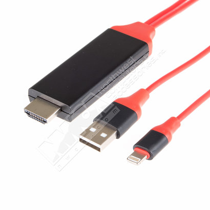 iPhone Lightning to HDMI Adapter Digital AV to HDMI 1080P Cable Adaptor Connector for iPhone 7 7 Plus 6s 6s Plus 6 6 Plus 5 5c 5s SE, iPad Air/Mini/Pro, iPod Touch 5th/6th (plug and play)