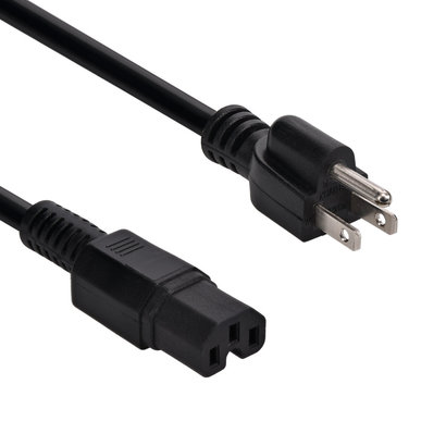 6Ft Power Cord 5-15P to C15 Black/ SJT 14/3