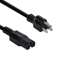 3Ft Power Cord 5-15P to C15 Black/ SJT 14/3