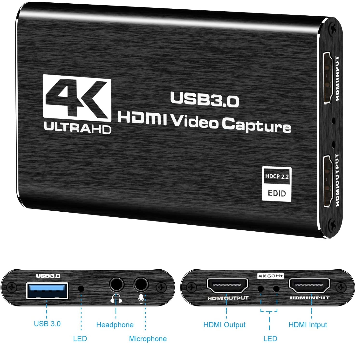 Cryo-PC 4K Audio Video Capture Card, USB 3.0 HDMI Video Capture Device,  Full HD 1080P for Game Recording, Live Streaming Broadcasting - NWCA Inc.