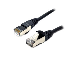 16 Foot Cat6 FTP Shielded Ethernet Network Booted Cable 26AWG Pure Copper, Black (16Ft.)