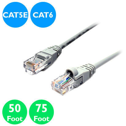 X-Media Cat5e/Cat6 UTP Ethernet Network LAN Booted Cable 24AWG, Gray