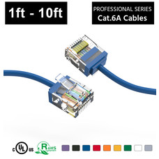 Gigacord Cat6A UTP Super-Slim Ethernet Network Cable 32AWG (Choose Length/Color)