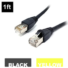 1ft Cat6A STP Ethernet Network Booted Cable 24AWG Pure Copper (Choose Color)