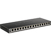 D-Link D-Link Ethernet Switch, 16 Port Gigabit Slim Switch Plug and Play, Unmanaged, Metal Housing, Quiet Fanless Design, IEEE 802.3az EEE, 5-Year Limited Warranty (DGS-1016S) Black