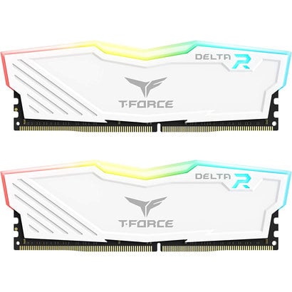 Teamgroup TEAMGROUP T-Force Delta RGB DDR4 16GB (2x8GB) 3200MHz (PC4-25600) CL16 Desktop Memory Module ram TF4D416G3200HC16CDC01 - White