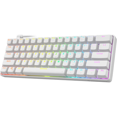 Punkston Punkston TH61 60% Mechanical Gaming Keyboard,RGB Backlit Wired Ultra-Compact Mini Mechanical Keyboard Full Keys Programmable White (Optical Black Switch)