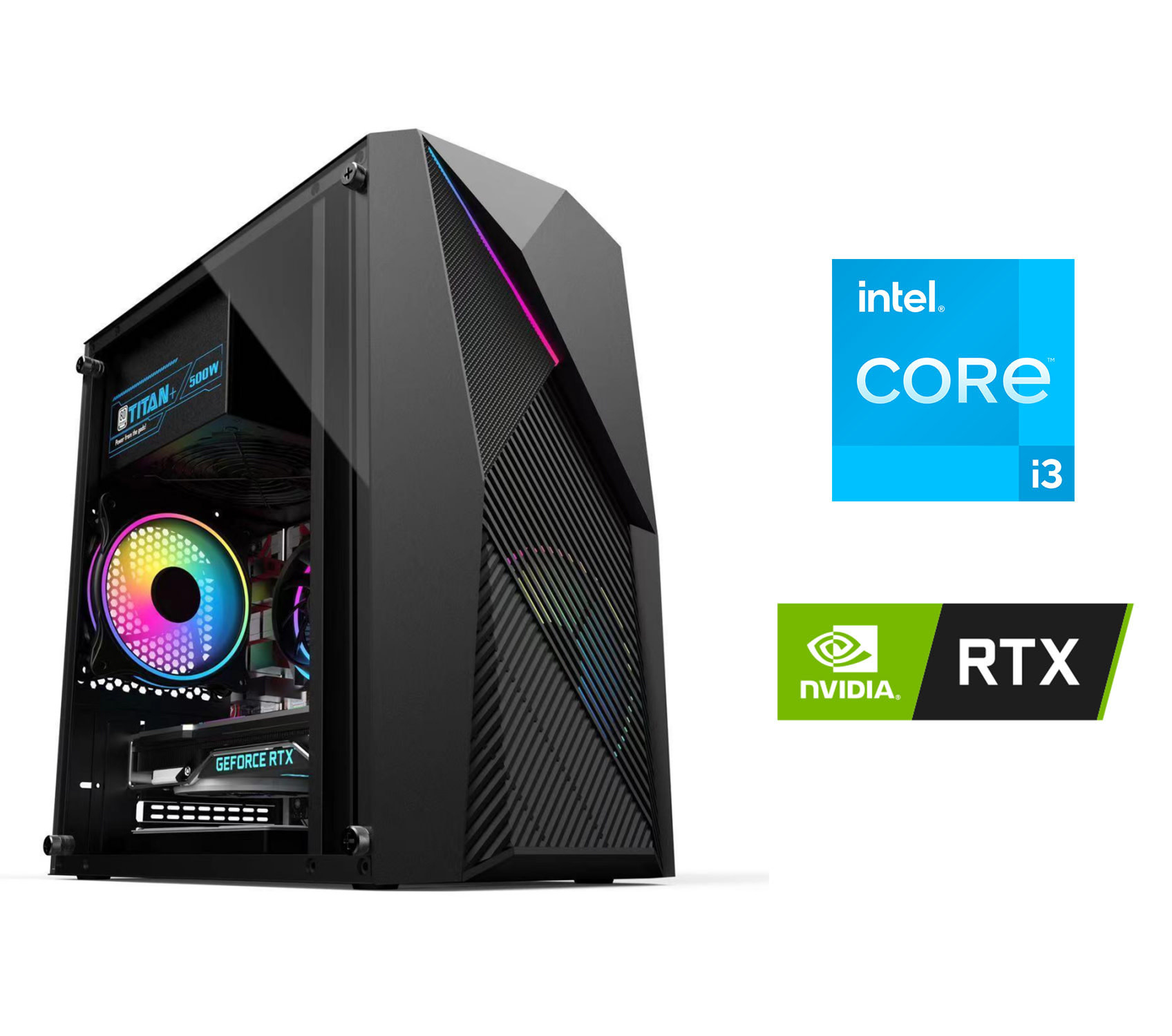 Cryo-PC ATX Tower, Intel Core i3-10100, RTX 3050, 16GB RAM, 512GB