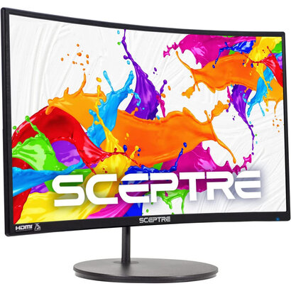 Sceptre Sceptre Curved 24" Gaming Monitor 75Hz HDMIx2 VGA 98% sRGB R1500 Build-in Speakers, Machine Black 2022 (C249W-1920RN Series)