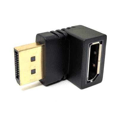 Gigacord Gigacord DisplayPort Male 90 Degree Up Angled to Female Extension Adapter Converter Black