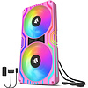 Asiahorse AH Matrix-Pink 58 Addressable RGB LEDs 240MM All-in-One Square Frame Integrated Fan with MB Sync/Analog Controller, Integrated PWM Control Fan for Computer Case and Liquid Cooling System