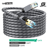 Gigacord Gigacord 50 Foot Cat 8 Ethernet Cable Heavy Duty 26AWG Gray/Black Nylon Braided High Speed Cat8 Network LAN Patch Cord, 40Gbps 2000Mhz SFTP RJ45 Cable Shielded in Wall, Indoor&Outdoor for Modem/Router/Gaming/PC