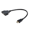 HDMI Port Male to 2 Female 1 In 2 Out Splitter Cable Adapter Converter 1080p, Black
