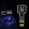 Gigacord Gigacord USB 2.0 Key Shape, Clear Blue LED Flash Drive (Choose Capacity)
