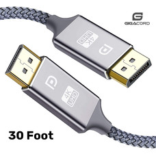 Gigacord Gigacord 30Ft Displayport V1.4 Male Male 4K 8K 32.4Gbps Nylon Braided, High Speed DP Cable