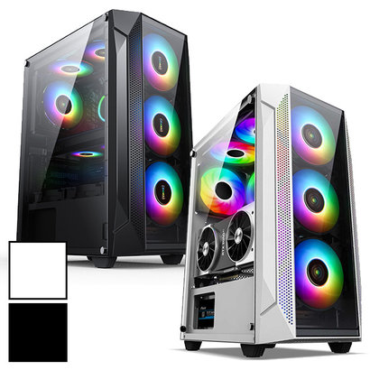 Cryo-PC Cryo-PC Wind Mid Tower Case, ATX/MATX ITX, Black (No Fans or PSU)