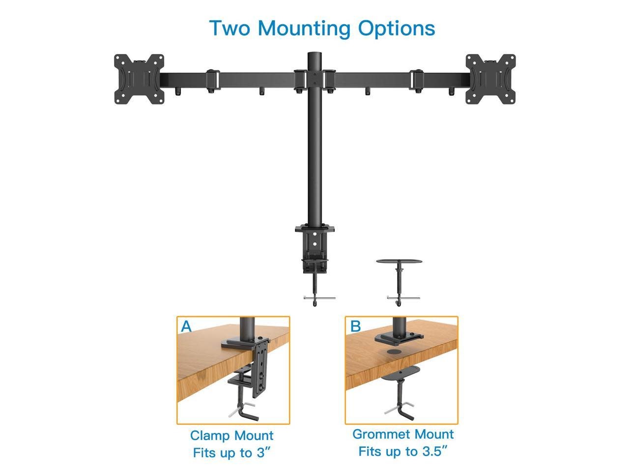 Dual Monitor Mount For 13 To 27 Screens – Huanuo