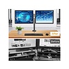 Huanuo HUANUO Dual Monitor Stand - Double Articulating Arm Monitor Desk Mount - Adjustable Bracket with C Clamp, Grommet Mounting Base for Two 13-27 Inch LCD Computer Screens - Holds up to 17.6lbs