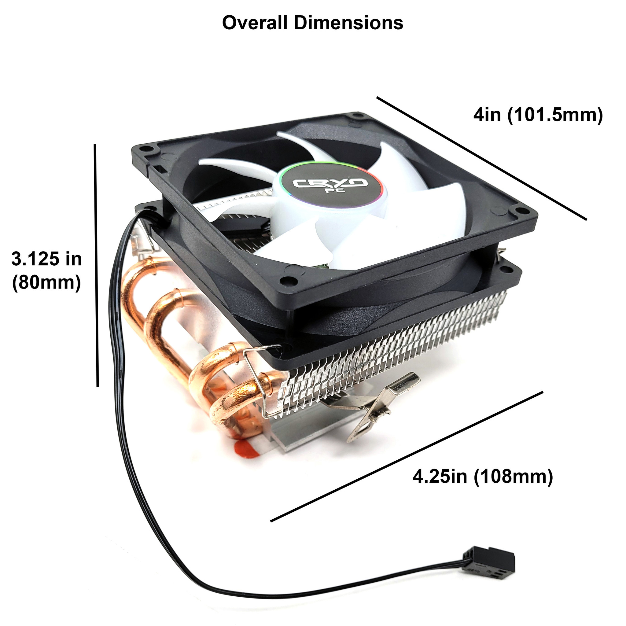 Cryo-PC CPU Cooler 90mm RGB Fan for AMD/INT - NWCA Inc.